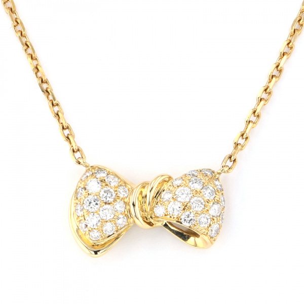yukizakiselect ProperOther ユキザキセレクトジュエリー OTHER イエローゴールド ダイヤモンド リボン ネックレス 