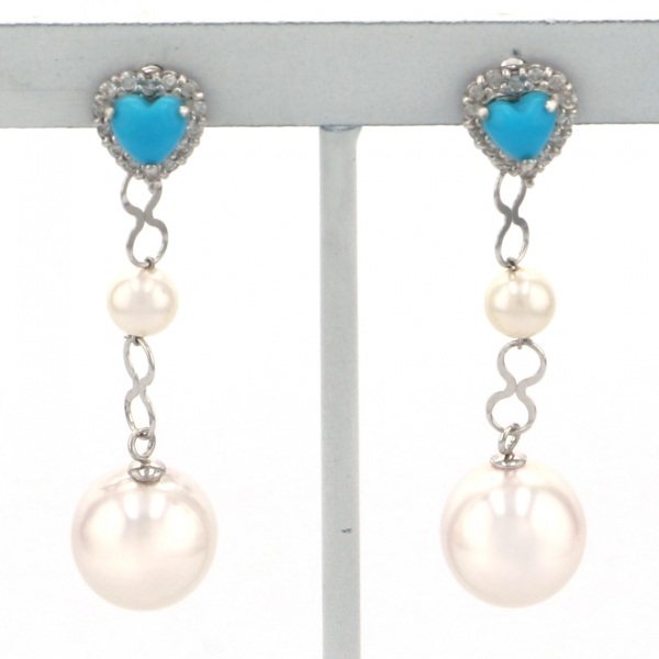 yukizakiselect ProperOther ユキザキセレクトジュエリー OTHER ホワイトゴールド トルコイシ パール ピアス 