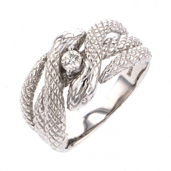 yukizakiselect ProperOther ユキザキセレクトジュエリー OTHER ホワイトゴールド ダイヤモンド リング ヘビ w11561