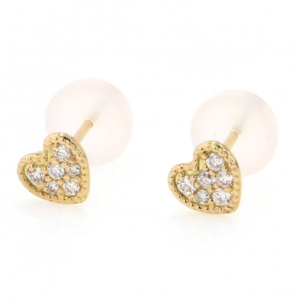 Yukizaki Select ProperOther Yukizaki Select Jewelry OTHER Yellow Gold diamond heart Earrings p14723b