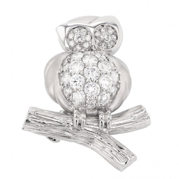 yukizakiselect ProperOther ユキザキセレクトジュエリー OTHER プラチナ ダイヤモンド ブローチ フクロウ 