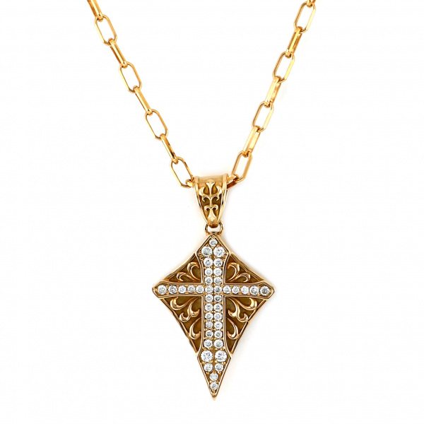 yukizakiselect ProperOther ユキザキセレクトジュエリー OTHER ピンクゴールド ダイヤモンド クロス ネックレス 