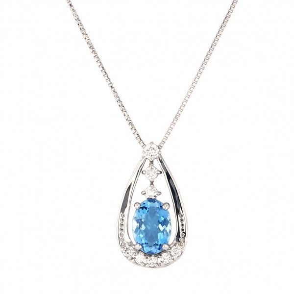 Yukizaki Select ProperOther Yukizaki Select Jewelry OTHER platinum Aquamarine Diamond necklace 