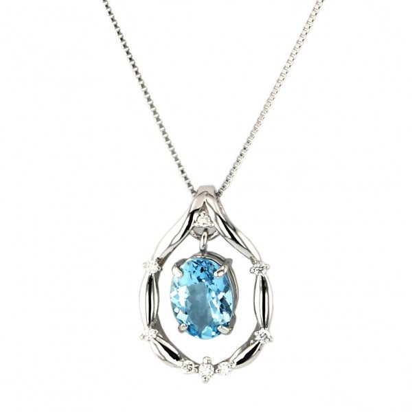 Yukizaki Select ProperOther Yukizaki Select Jewelry OTHER platinum Aquamarine Diamond necklace 