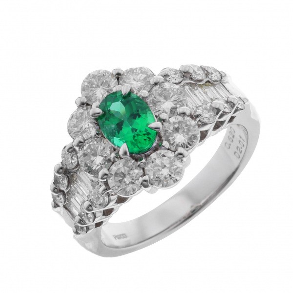 yukizakiselect ProperOther ユキザキセレクトジュエリー OTHER PT900 エメラルド/ダイヤR ir3307