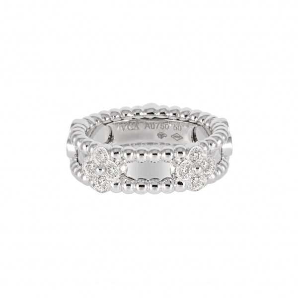 ヴァンクリーフアーペル ペルレ スウィートクローバー ペルレスウィートクローバー K18WG ホワイトゴールド リング 中古