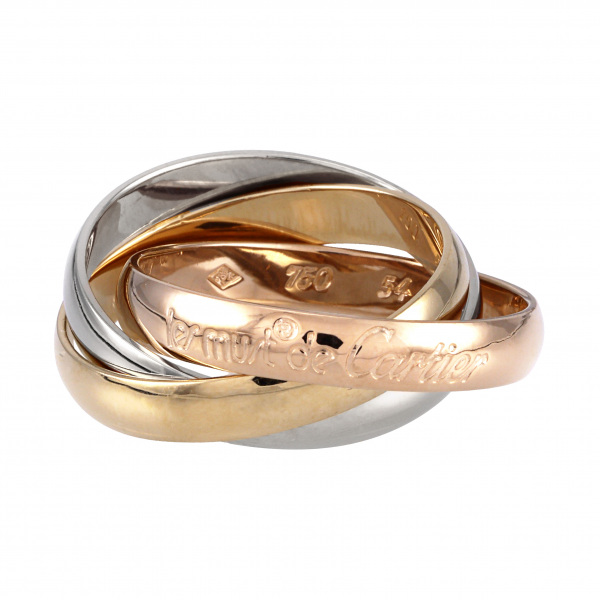 カルティエ トリニティ K18YG イエローゴールド K18PG ピンクゴールド K18WG ホワイトゴールド リング 中古
