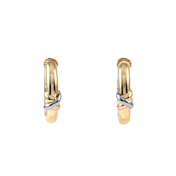 Cartier ツイストデザインイヤリング18Kゴールド CRB8022900 - LOVE フープ イヤリング、クラシックモデル