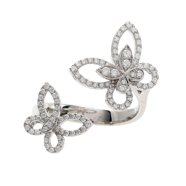 graff butterfly silhouette GRAFF Butterfly silhouette diamond ring Double butterfly rgr789