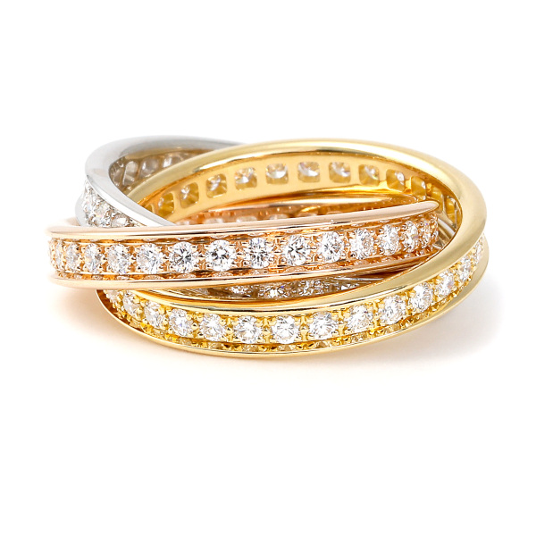 Cartier Trinity K18YG Yellow Gold K18PG Pink gold K18WG White Gold ring USED