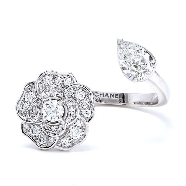 CHANEL ファインジュエリー　カメリアパヴェリング47 正規 シャネル ファインジュエリー CHANEL ダイヤモンド