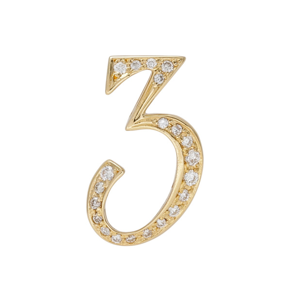 yukizaki nombre ユキザキ ノンブル ナンバーペンダントトップ【3】Sサイズ【正規品】 y.nombre.12.6.3.s