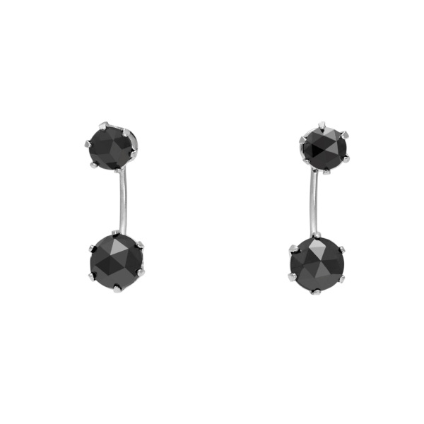 プラチナ900 ブラックダイヤ ピアス J396705 | ユキザキセレクトジュエリー