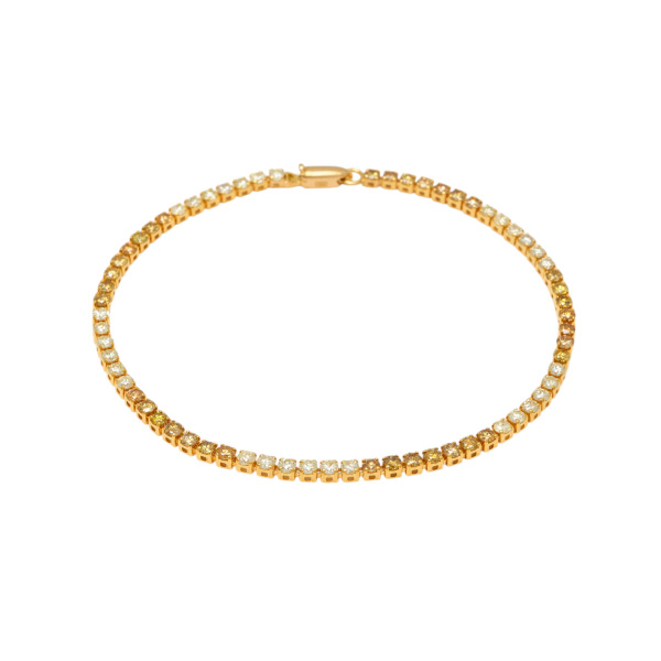 YUKIZAKI シンプルチェーンブレスレット テニスブレスレット 18金 テニスチェーンブレスレット ステンレス 18K GP ジルコニア