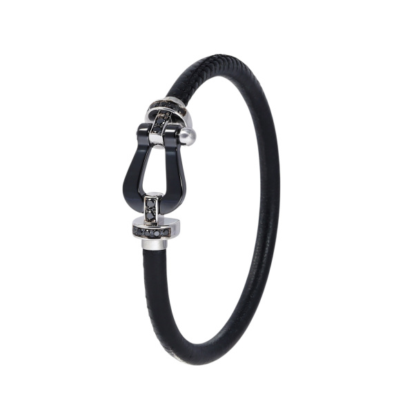 【中古　超お得　早者勝】2本分　COREFORCE ブラックブレスレット70cm フレッド FRED フォース10ダイヤブレスレット ミニ シルバー