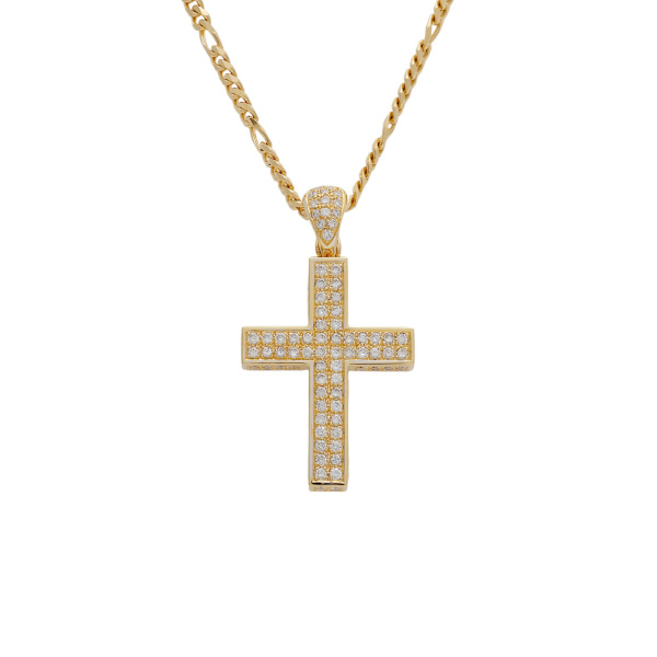 26/美品 ゆきざき ユキザキ K18YG リッチクロス ダイヤ ネックレス ゆきざき リッチクロス Pt900/850 ダイヤモンド ネックレス