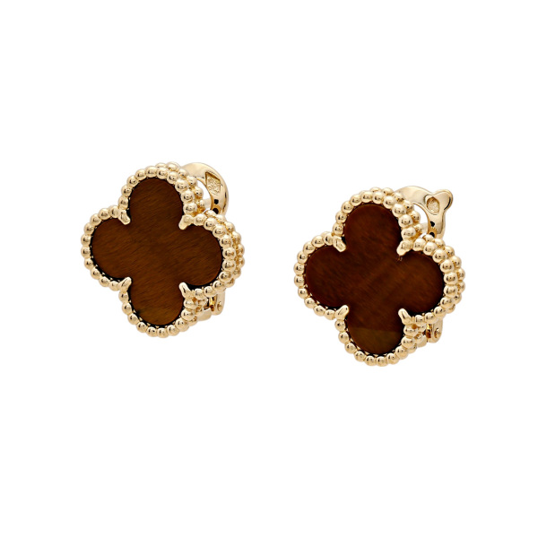 どんVan Creef &Arpels 18Kアルハンブラネックレスピアス ヴィンテージ アルハンブラ イヤリング 18K イエローゴールド