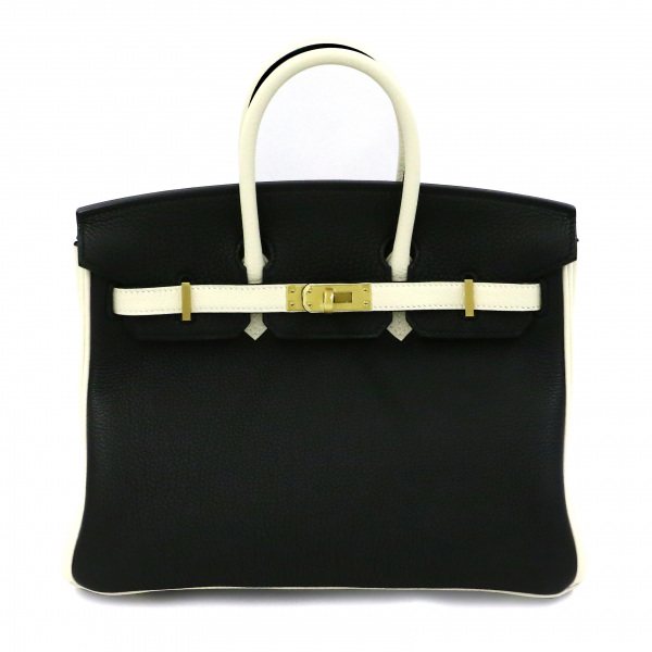 hermes birkin エルメス バーキン バーキン 25 トゴ ブラックxクレ イエローゴールド金具 D刻印 