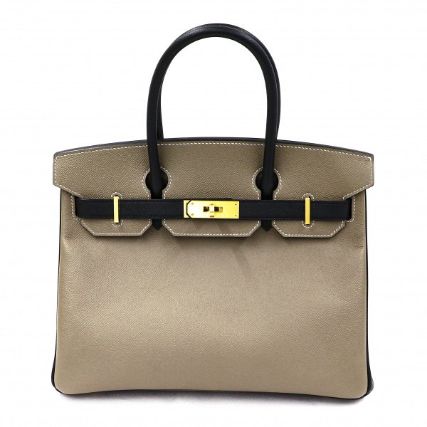hermes birkin エルメス バーキン バーキン 30 トゴ エトゥープxブラック イエローゴールド金具 C刻印 