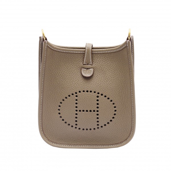 hermes  エルメス  TPM トリヨンクレマンス エトゥープxブルー インディゴ イエローゴールド金具 Z刻印 