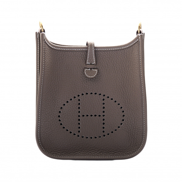 hermes  エルメス  TPM トリヨンクレマンス エトゥープxブルー インディゴ イエローゴールド金具 U刻印 