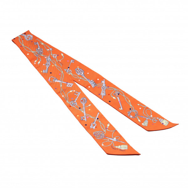 hermes twilly Hermes twilly Les Cles a Pois silk Orange 