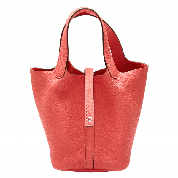 hermes picotinlock エルメス ピコタンロック PM トリヨンクレマンス ローズテキサス シルバー金具 U刻印 