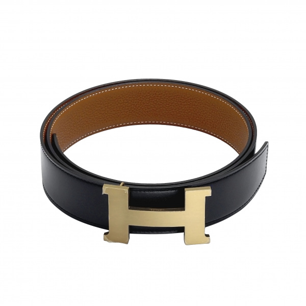 hermes other エルメス パンツベルト ブラック イエローゴールド金具 U刻印 