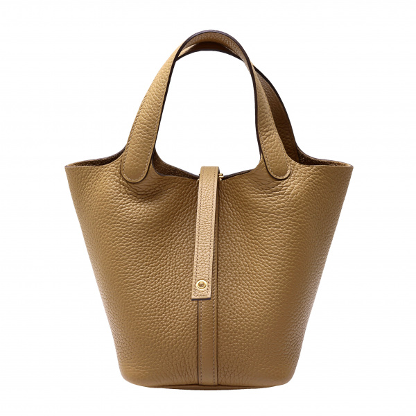 hermes picotinlock エルメス ピコタンロック PM トリヨンクレマンス ビスキュイ イエローゴールド金具 U刻印 