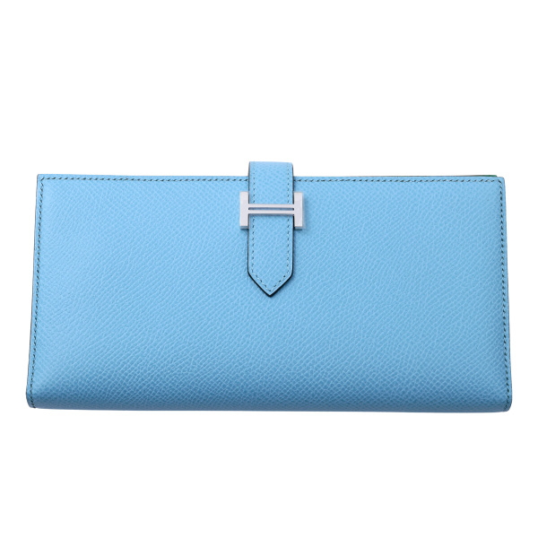 hermes bearnsouffet エルメス ベアンスフレ エプソン ヴェルソセレステxヴェールジェイド シルバー金具 U刻印 