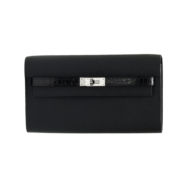 hermes  エルメス  タッチ ヴォーエプソンxアリゲーター ブラック シルバー金具 U刻印 