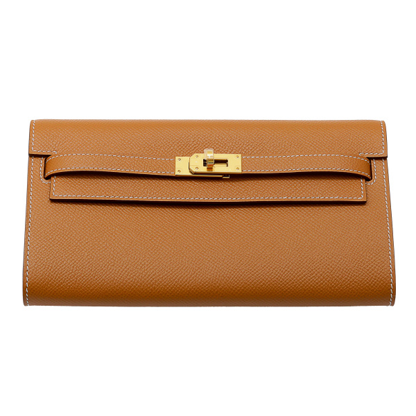 hermes kellylongtogo Hermes kelly long to go Epson gold Yellow gold metal fittings U stamp 