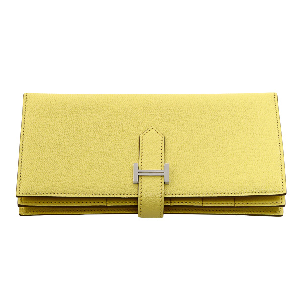 hermes bearnsouffet エルメス ベアンスフレ シェーブル ライム シルバー金具 B刻印 