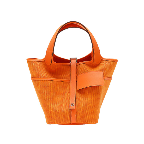 hermes picotinlockpm エルメス ピコタンロックPM ヴォースイフトxトワルゴエラン オレンジ シルバー金具 B刻印 