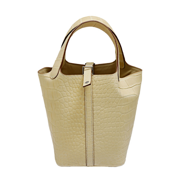 hermes picotinlock エルメス ピコタンロック PM アリゲーターマット ヴァニラ シルバー金具 B刻印 