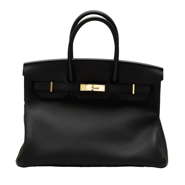 hermes birkin Hermes Birkin 35 Togo black Yellow gold metal fittings B engraving 