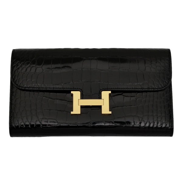 hermes constancetogo エルメス コンスタンスロング トゥーゴー アリゲーター ブラック イエローゴールド金具 U刻印 