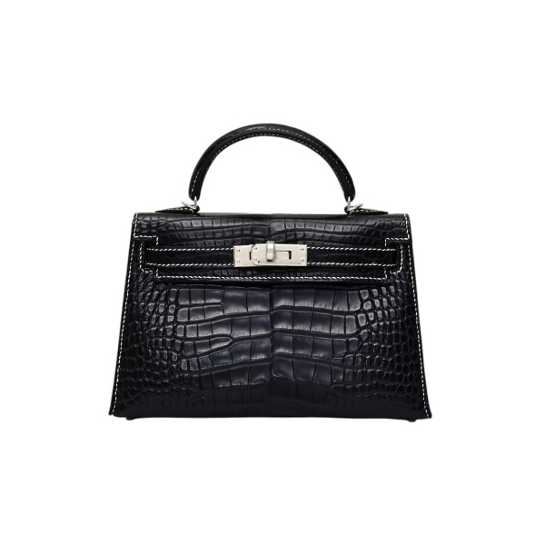 hermes kellyothers エルメス ケリー（その他） アリゲーター ブラック ライム シルバー金具 W刻印 スペシャルオーダー 