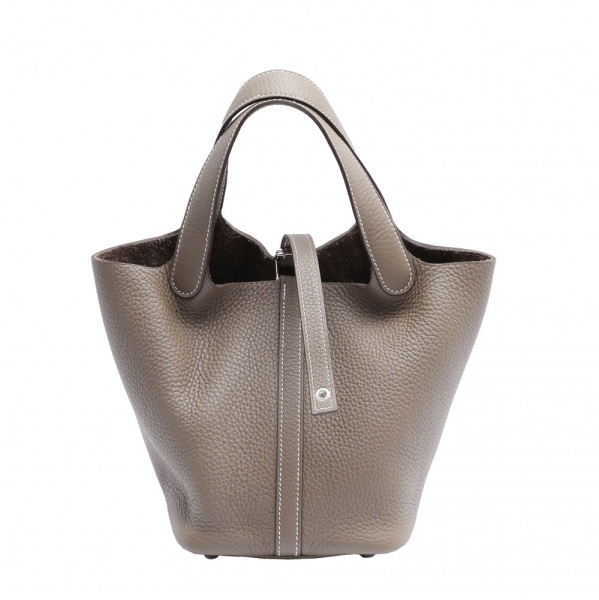 hermes picotinlockmm エルメス ピコタンロックMM MM トリヨンクレマンス エトゥープ シルバー金具 B刻印 