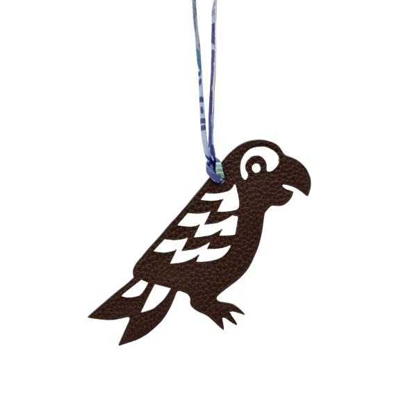 hermes petith エルメス プティアッシュ チャーム レザー ダークブラウンxホワイト 