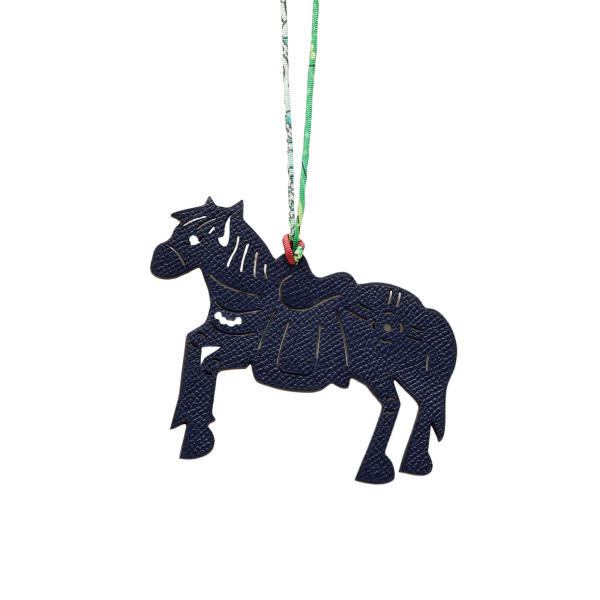 hermes petith エルメス プティアッシュ チャーム レザー ネイビーxブラウンベージュ 