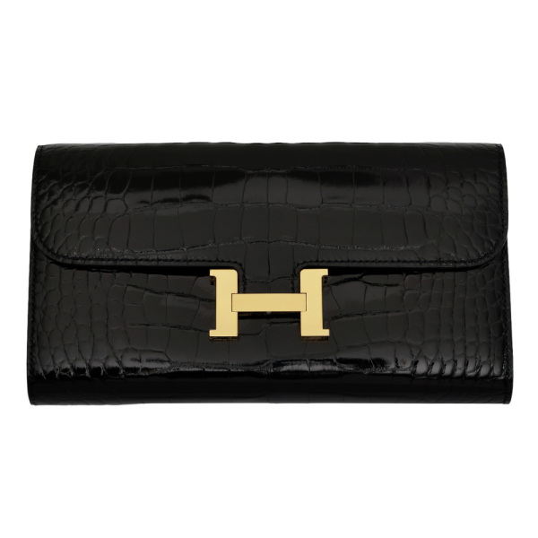 hermes constancetogo エルメス コンスタンスロング トゥーゴー アリゲーター ブラック イエローゴールド金具 B刻印 