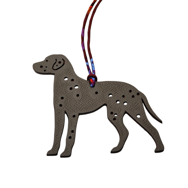 hermes petit Hermes Petite Ash (Dalmatian) charm leather Dark brown x red 