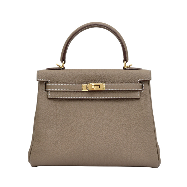 hermes kelly25 エルメス ケリー25 トゴ エトゥープ イエローゴールド金具 W刻印 