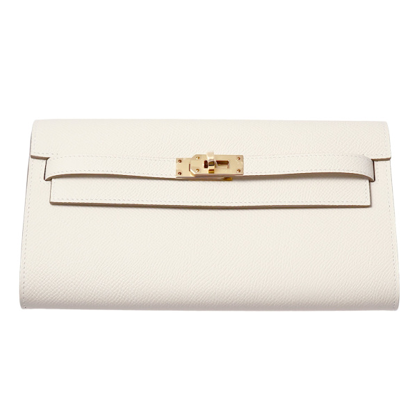 hermes kellylongtogo Hermes kelly long to go Epson gripere Yellow gold metal fittings W engraved 