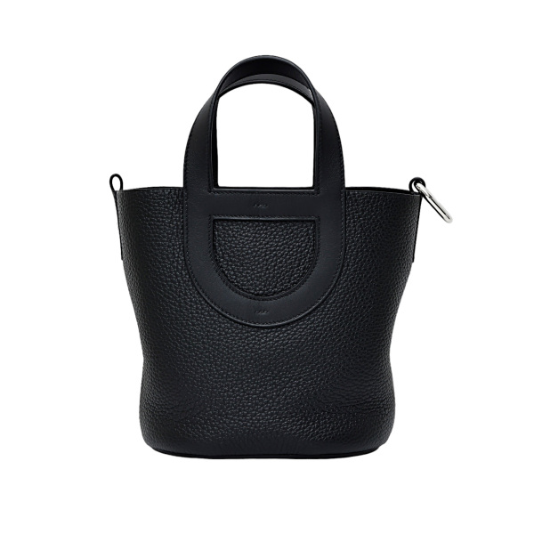 hermes in the loop Hermes IN THE LOOP 18 Taurillon Clemence x Swift black Silver hardware W engraved 
