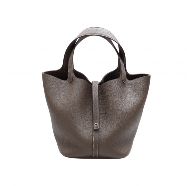hermes picotinlockmm エルメス ピコタンロックMM トリヨンクレマンス エトゥープ イエローゴールド金具 W刻印 