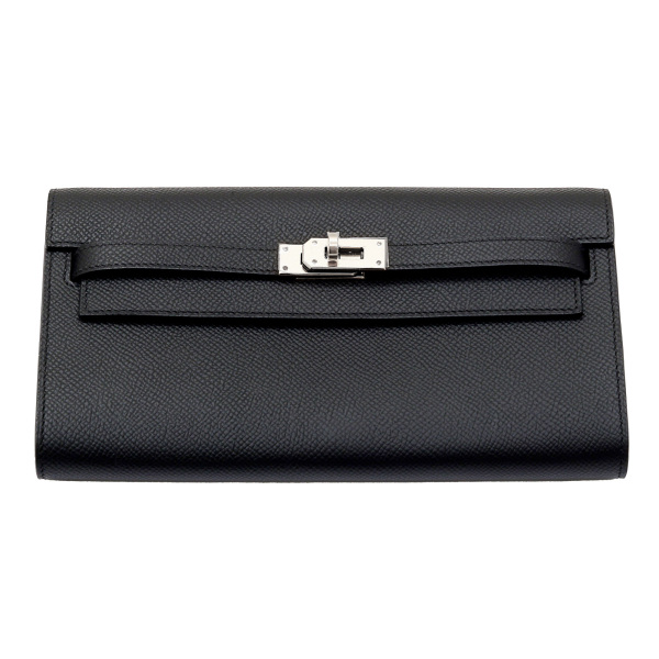 hermes kellylongtogo エルメス ケリーロングトゥーゴー エプソン ブラック シルバー金具 W刻印 