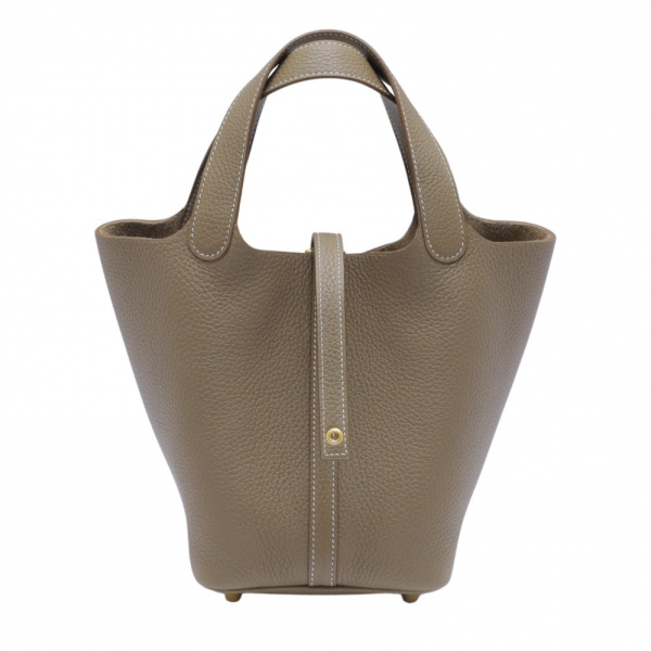 hermes picotinlockpm エルメス ピコタンロックPM トリヨンクレマンス エトゥープ イエローゴールド金具 W刻印 