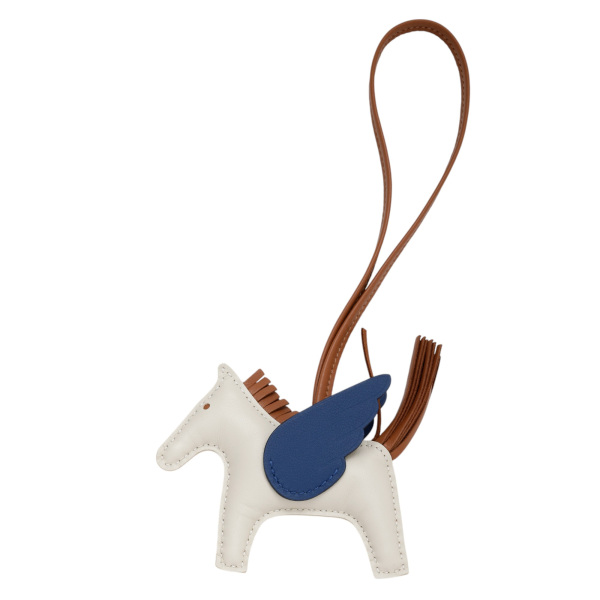 hermes rodeopegasus エルメス ロデオ(ペガサス) チャーム PM クレ ブルータイ ゴールド W刻印 